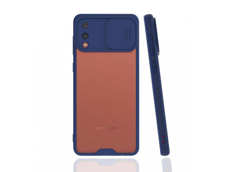 Newface Samsung Galaxy A02 Kılıf Platin Kamera Koruma Silikon - Lacivert