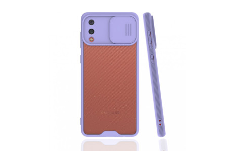 Newface Samsung Galaxy A02 Kılıf Platin Kamera Koruma Silikon - Lila