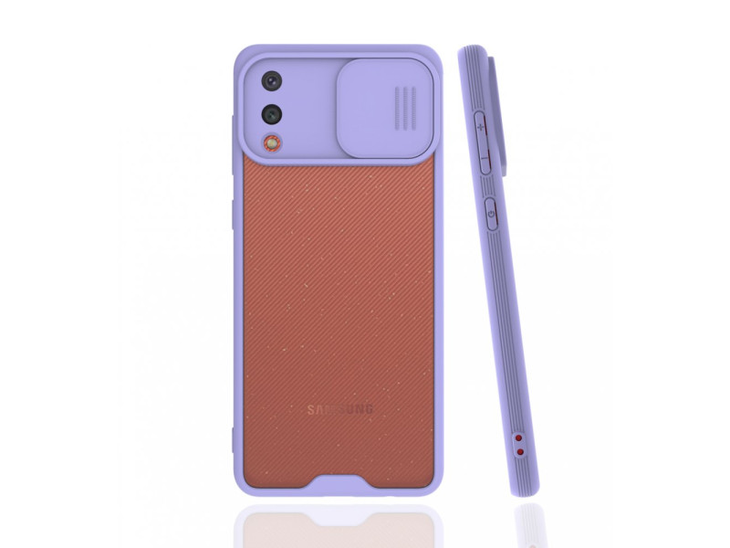 Newface Samsung Galaxy A02 Kılıf Platin Kamera Koruma Silikon - Lila