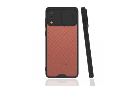 Newface Samsung Galaxy A02 Kılıf Platin Kamera Koruma Silikon - Siyah