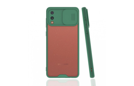 Newface Samsung Galaxy A02 Kılıf Platin Kamera Koruma Silikon - Yeşil