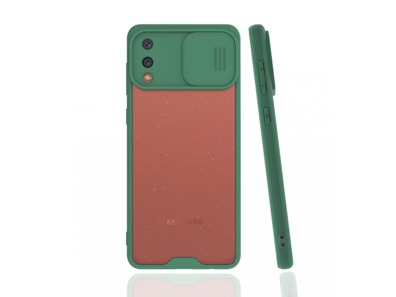 Newface Samsung Galaxy A02 Kılıf Platin Kamera Koruma Silikon - Yeşil