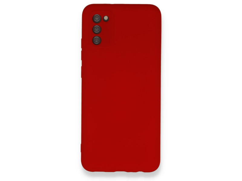 Newface Samsung Galaxy A03S Kılıf Nano içi Kadife Silikon - Kırmızı