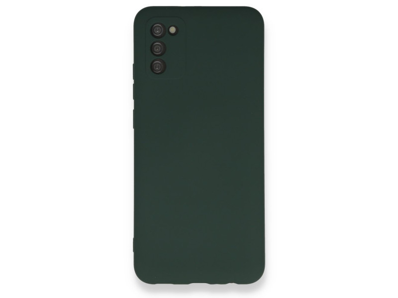 Newface Samsung Galaxy A03S Kılıf Nano içi Kadife Silikon - Koyu Yeşil