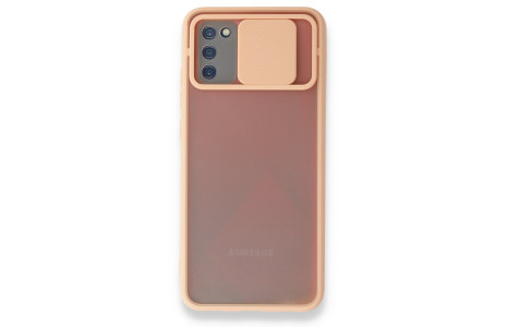 Newface Samsung Galaxy A03S Kılıf Palm Buzlu Kamera Sürgülü Silikon - Pembe