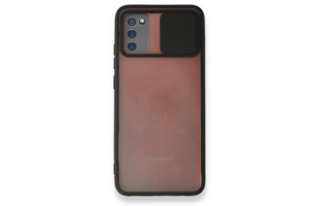Newface Samsung Galaxy A03S Kılıf Palm Buzlu Kamera Sürgülü Silikon - Siyah