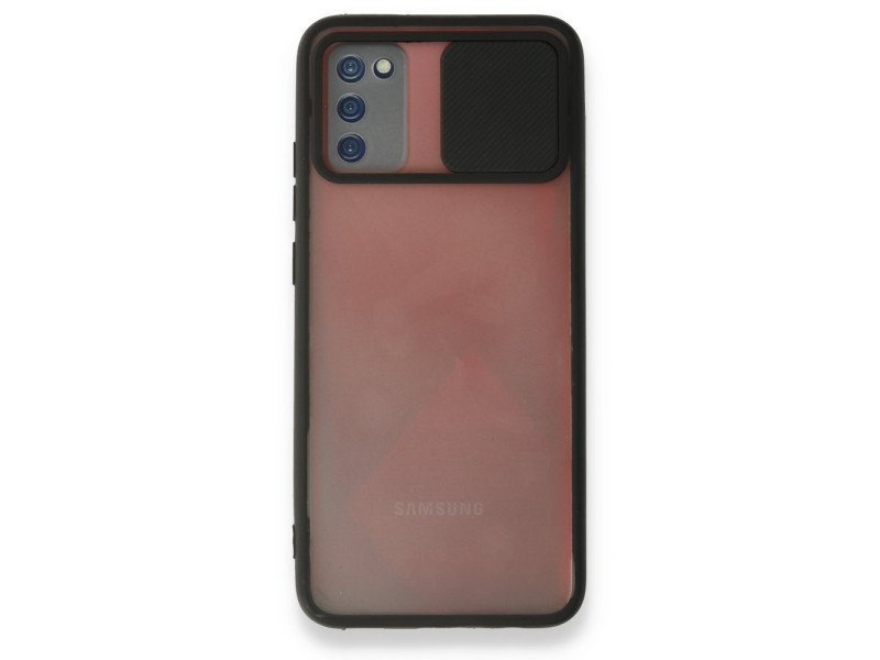 Newface Samsung Galaxy A03S Kılıf Palm Buzlu Kamera Sürgülü Silikon - Siyah