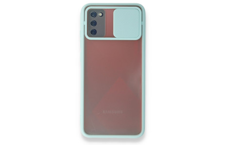 Newface Samsung Galaxy A03S Kılıf Palm Buzlu Kamera Sürgülü Silikon - Turkuaz