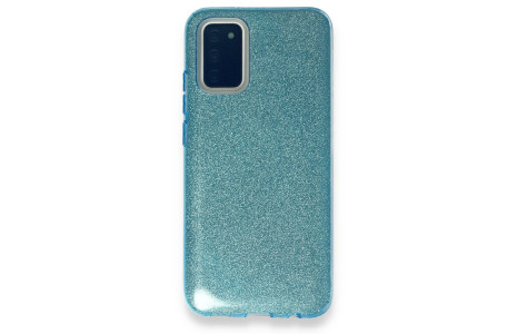 Newface Samsung Galaxy A02S Kılıf Simli Katmanlı Silikon - Turkuaz