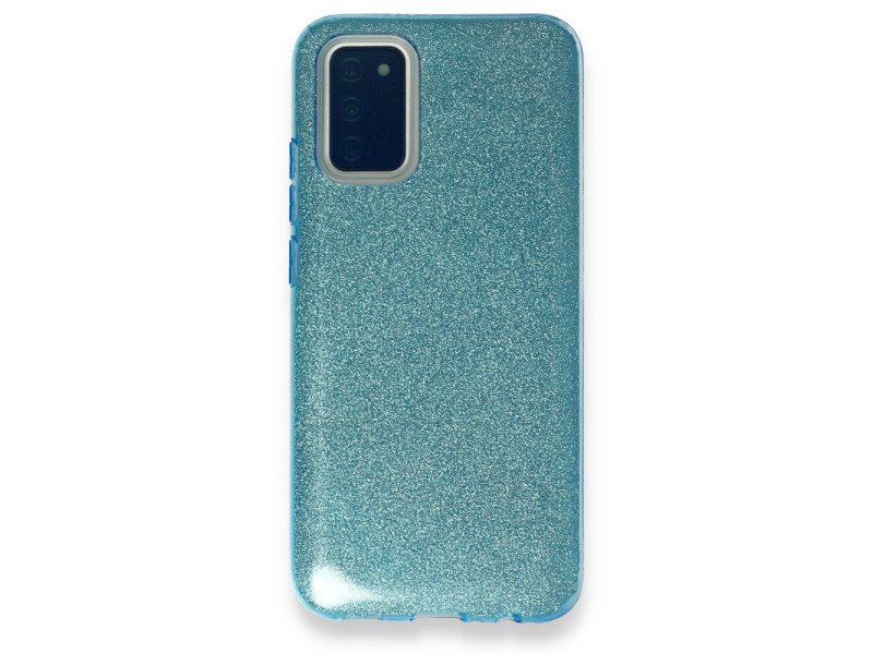 Newface Samsung Galaxy A02S Kılıf Simli Katmanlı Silikon - Turkuaz