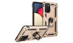 Newface Samsung Galaxy A03S Kılıf Sofya Yüzüklü Silikon Kapak - Gold