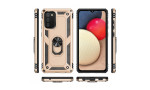 Newface Samsung Galaxy A03S Kılıf Sofya Yüzüklü Silikon Kapak - Gold