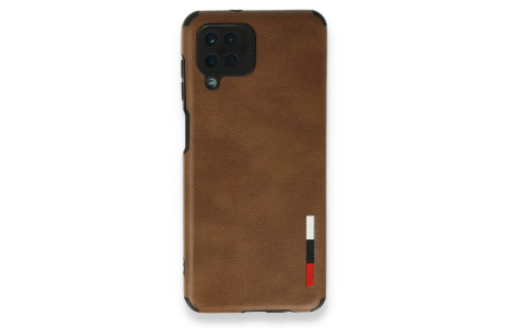Newface Samsung Galaxy A12 Kılıf Loop Deri Silikon - Kahverengi