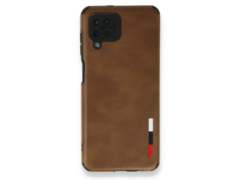Newface Samsung Galaxy A12 Kılıf Loop Deri Silikon - Kahverengi
