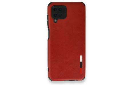 Newface Samsung Galaxy A12 Kılıf Loop Deri Silikon - Kırmızı
