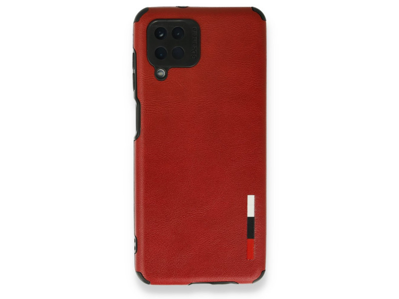 Newface Samsung Galaxy A12 Kılıf Loop Deri Silikon - Kırmızı