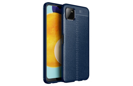Newface Samsung Galaxy A22 Kılıf Focus Derili Silikon - Lacivert