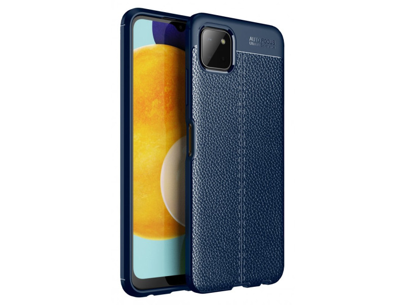 Newface Samsung Galaxy A22 Kılıf Focus Derili Silikon - Lacivert