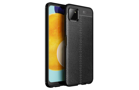 Newface Samsung Galaxy A22 Kılıf Focus Derili Silikon - Siyah