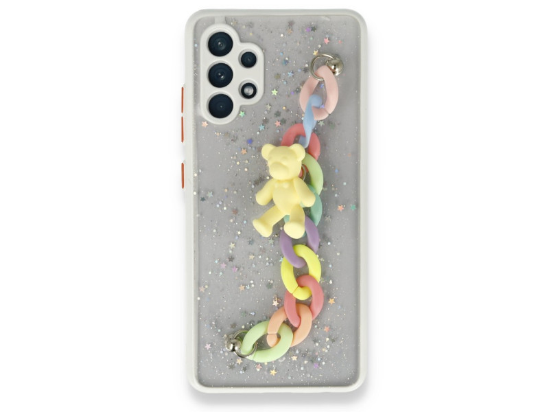Newface Samsung Galaxy A32 Kılıf Ayıcıklı Silikon - Beyaz