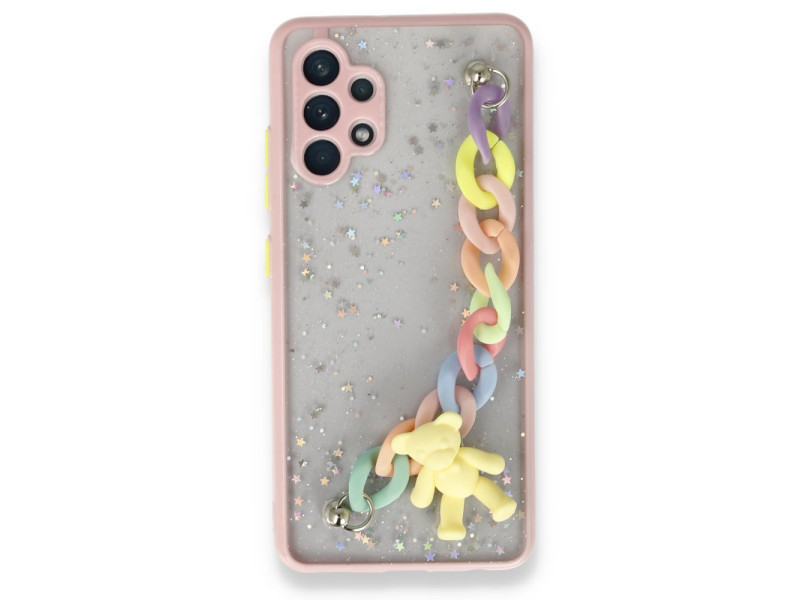 Newface Samsung Galaxy A32 Kılıf Ayıcıklı Silikon - Pembe