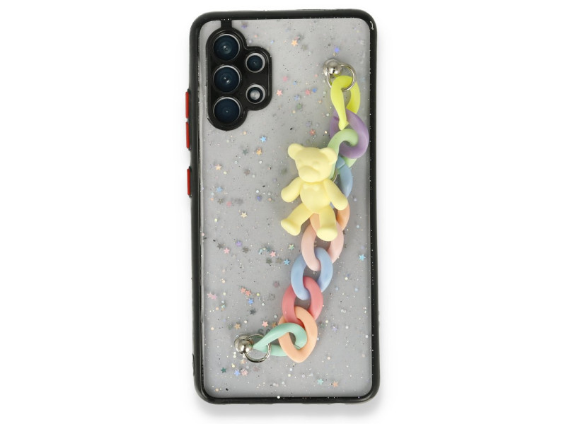 Newface Samsung Galaxy A32 Kılıf Ayıcıklı Silikon - Siyah