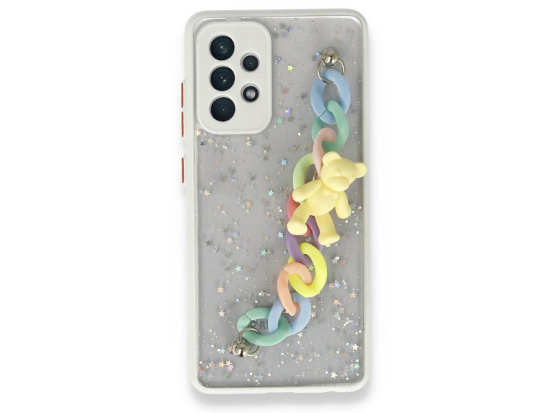 Newface Samsung Galaxy A52 Kılıf Ayıcıklı Silikon - Beyaz