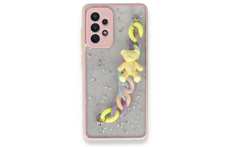 Newface Samsung Galaxy A52 Kılıf Ayıcıklı Silikon - Pembe