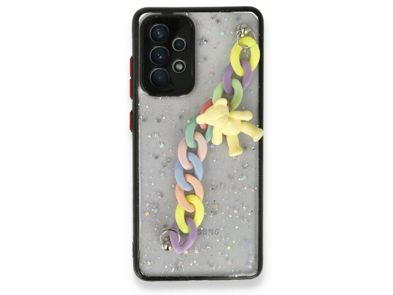 Newface Samsung Galaxy A52 Kılıf Ayıcıklı Silikon - Siyah