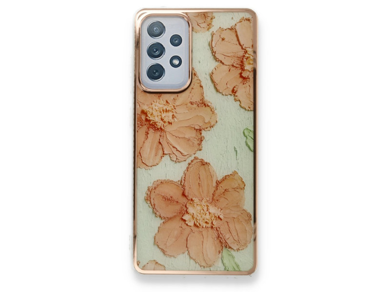 Newface Samsung Galaxy A52S Kılıf Çiçekli Silikon - Rose