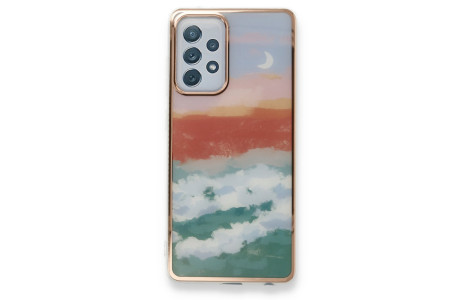 Newface Samsung Galaxy A52S Kılıf Çiçekli Silikon - Turkuaz