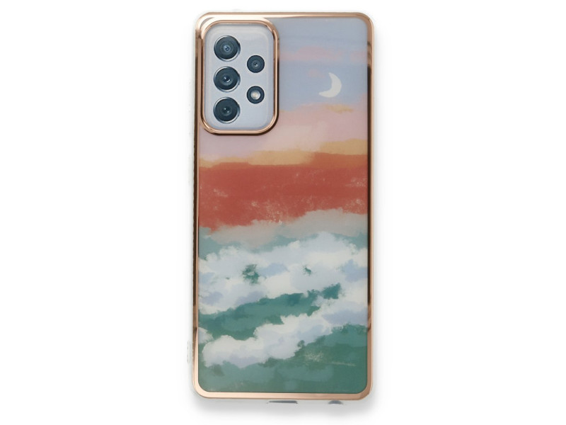 Newface Samsung Galaxy A52S Kılıf Çiçekli Silikon - Turkuaz