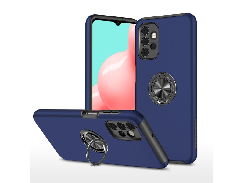Newface Samsung Galaxy A52S Kılıf Elit Yüzüklü Kapak - Lacivert