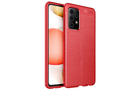 Newface Samsung Galaxy A52S Kılıf Focus Derili Silikon - Kırmızı