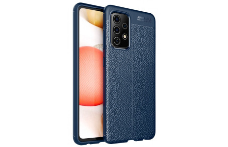 Newface Samsung Galaxy A52S Kılıf Focus Derili Silikon - Lacivert