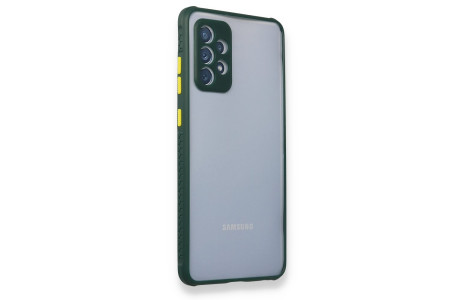 Newface Samsung Galaxy A52S Kılıf Miami Şeffaf Silikon - Koyu Yeşil