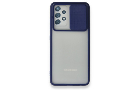 Newface Samsung Galaxy A52S Kılıf Palm Buzlu Kamera Sürgülü Silikon - Lacivert