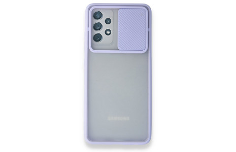 Newface Samsung Galaxy A52S Kılıf Palm Buzlu Kamera Sürgülü Silikon - Lila