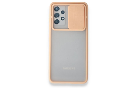 Newface Samsung Galaxy A52S Kılıf Palm Buzlu Kamera Sürgülü Silikon - Pembe