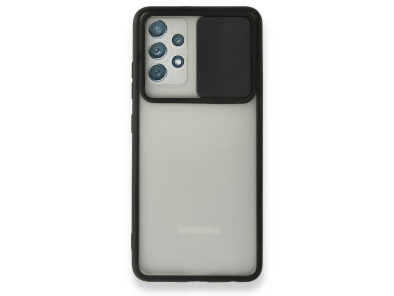 Newface Samsung Galaxy A52S Kılıf Palm Buzlu Kamera Sürgülü Silikon - Siyah