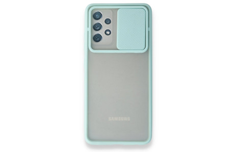 Newface Samsung Galaxy A52S Kılıf Palm Buzlu Kamera Sürgülü Silikon - Turkuaz