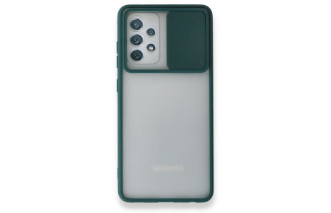 Newface Samsung Galaxy A52S Kılıf Palm Buzlu Kamera Sürgülü Silikon - Yeşil