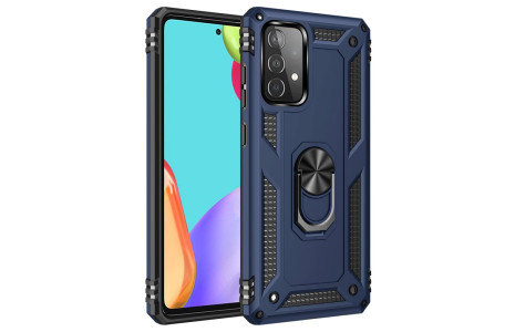 Newface Samsung Galaxy A52S Kılıf Sofya Yüzüklü Silikon Kapak - Lacivert