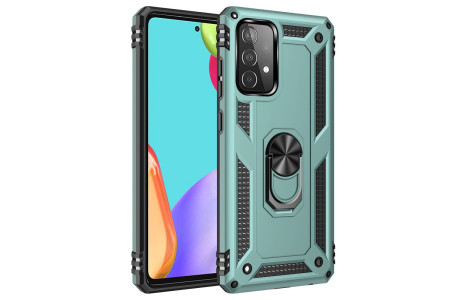 Newface Samsung Galaxy A52S Kılıf Sofya Yüzüklü Silikon Kapak - Yeşil