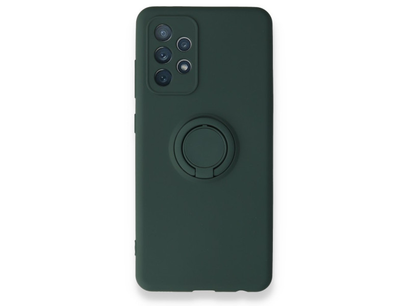 Newface Samsung Galaxy A52S Kılıf Viktor Yüzüklü Silikon - Koyu Yeşil