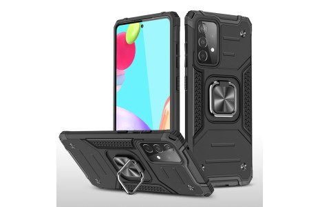 Newface Samsung Galaxy A52S Kılıf Zegna Yüzüklü Silikon Kapak - Siyah