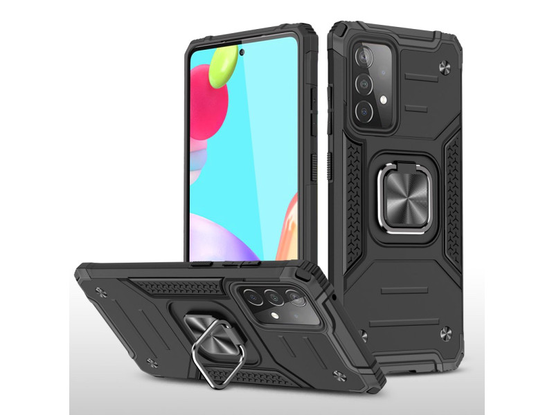 Newface Samsung Galaxy A52S Kılıf Zegna Yüzüklü Silikon Kapak - Siyah