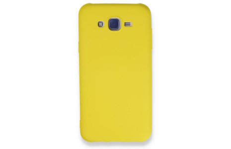 Newface Samsung Galaxy J7 Kılıf Nano içi Kadife Silikon - Sarı