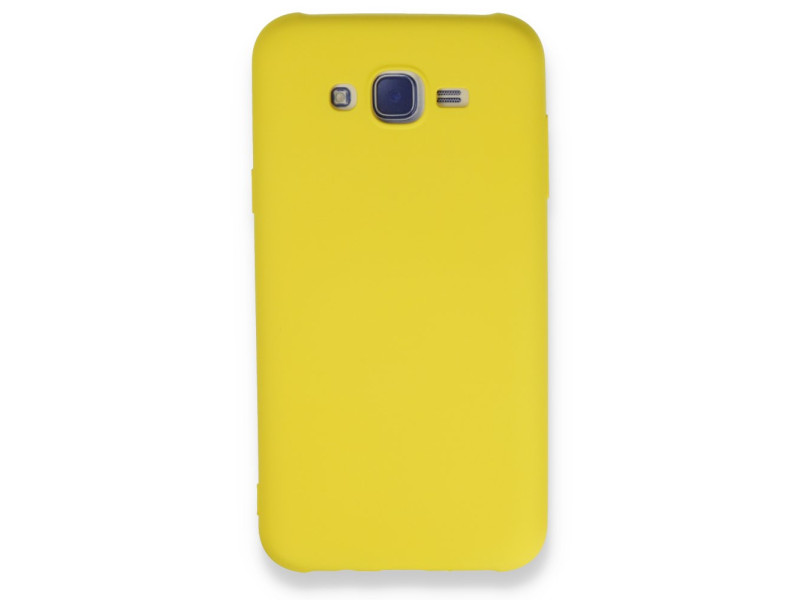Newface Samsung Galaxy J7 Kılıf Nano içi Kadife Silikon - Sarı