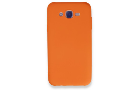 Newface Samsung Galaxy J7 Kılıf Nano içi Kadife Silikon - Turuncu
